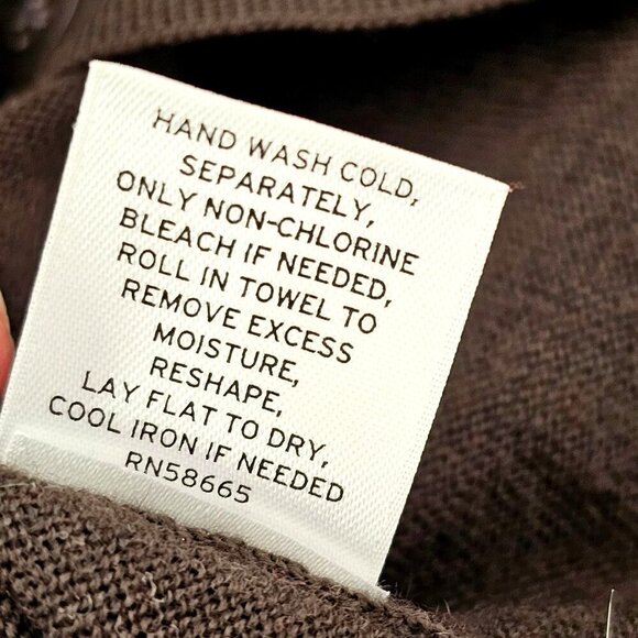 Halogen Laine Wool V Neck Cardigan Sweater Hip Pockets Women S Chocolate Brown - Picture 8 of 10